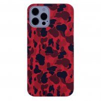 Husă de protecție camuflaj pentru iPhone 12 / 12 Pro - roșu