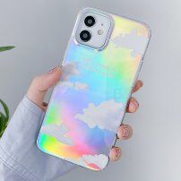 Husă metalică cu nori pentru iPhone 11 Pro - alb