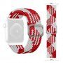 Curea cu model de împletitură pentru Apple Watch 42mm / 41mm / 40mm / 38mm - alb-roșu