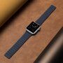Curea magnetică din piele pentru Apple Watch 42mm / 41mm / 40mm / 38mm - albastru închis
