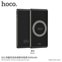 Powebank HOCO 8000mAh, cu încărcare wireless, pentru Apple iPhone - negru