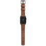 Curea din pile Nomad Horween Modern, pentru Apple Watch Ultra 49mm / 46mm / 45mm / 44mm / 42mm - maro cu încuietoare roşie