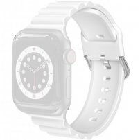 Curea elegantă din silicon pentru Apple Watch Ultra 49mm / 46mm / 45mm / 44mm / 42mm - alb