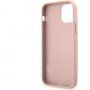 Guess Saffiano Vintage Script husă pentru iPhone 12 Pro Max - roz-auriu