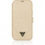 Guess Saffiano V Stitch Book Husă flip pentru iPhone 12 / 12 Pro - auriu