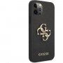 Guess Saffiano Big 4G Metal Logo husă pentru iPhone 12 Pro Max - negru