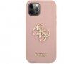 Guess Saffiano Big 4G Metal Logo husă pentru iPhone 12 Pro Max - roz