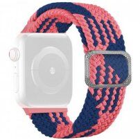 Curea cu model de împletitură pentru Apple Watch Ultra 49mm / 46mm / 45mm / 44mm / 42mm - albastru-roz