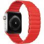 Curea magnetică din piele pentru Apple Watch Ultra 49mm / 46mm / 45mm / 44mm / 42mm - roșu