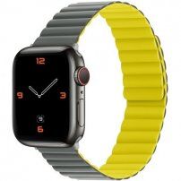 Curea magnetică din silicon pentru Apple Watch Ultra 49mm / 46mm / 45mm / 44mm / 42mm - gri-galben
