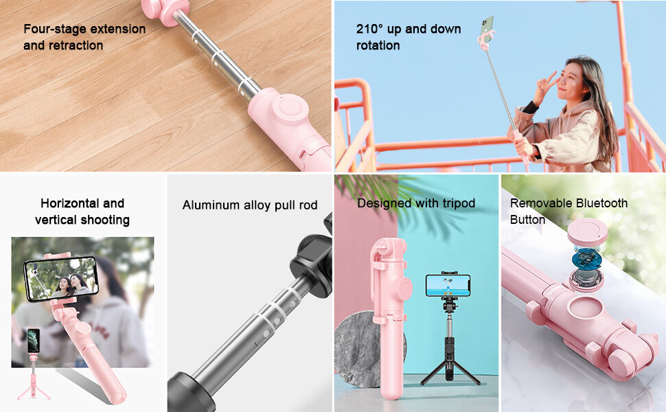 Baseus Lovely bluetooth selfie stick cu trepied pentru iPhone - negru