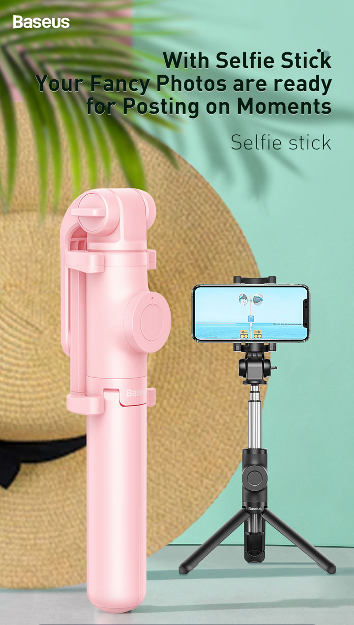 Baseus Lovely bluetooth selfie stick cu trepied pentru iPhone - negru