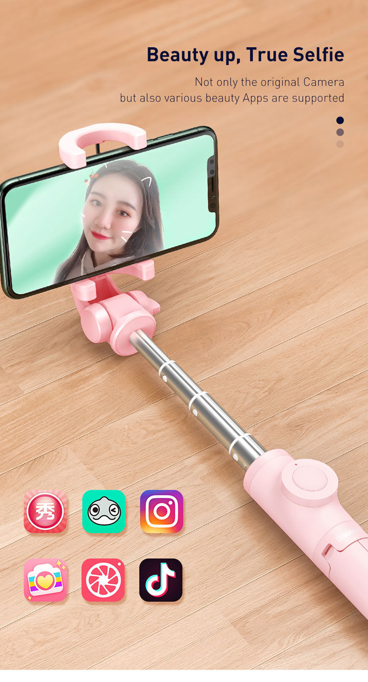Baseus Lovely bluetooth selfie stick cu trepied pentru iPhone - negru