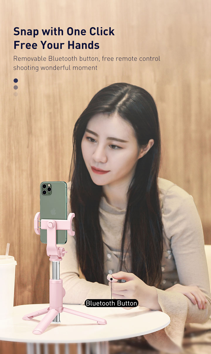 Baseus Lovely bluetooth selfie stick cu trepied pentru iPhone - negru