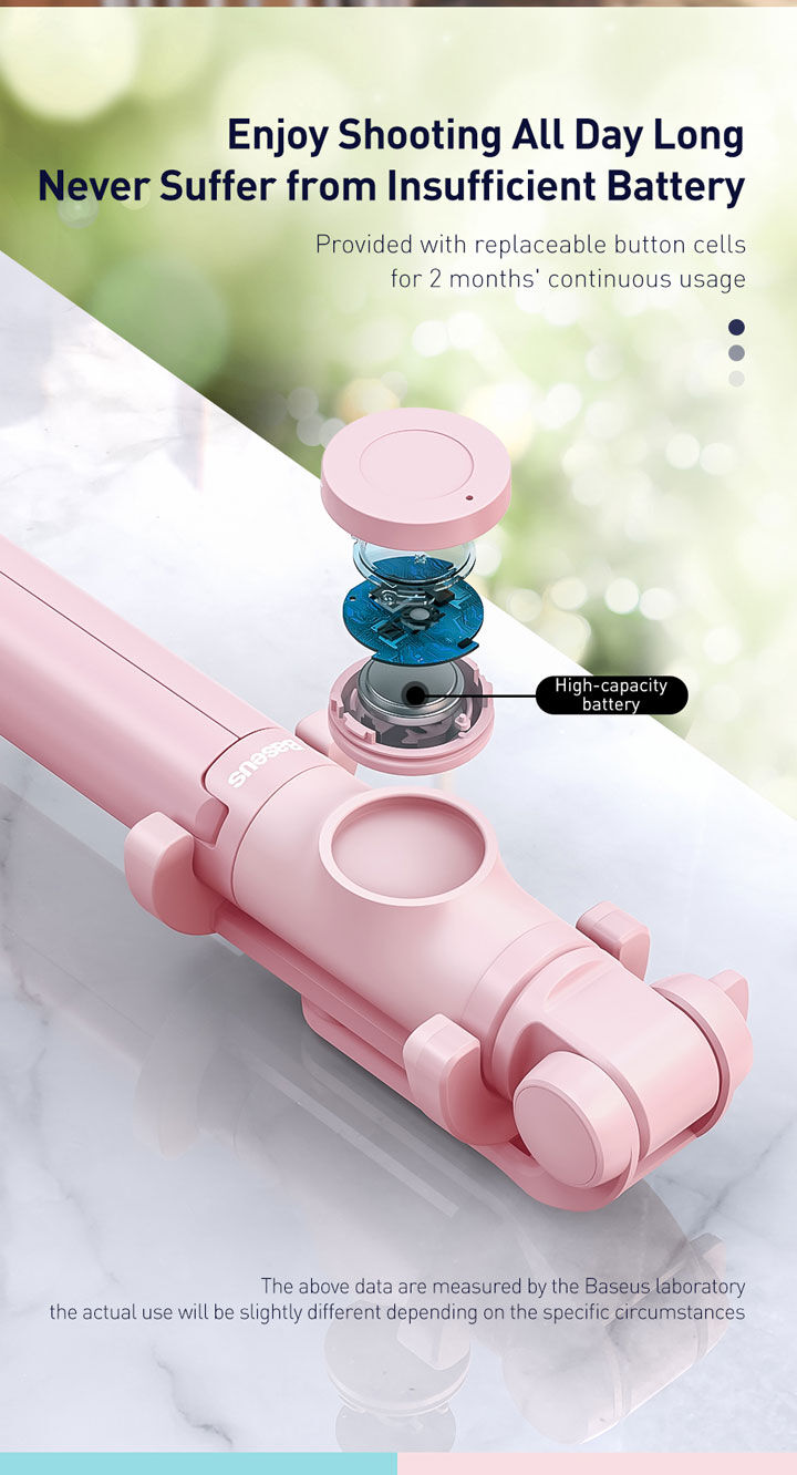 Baseus Lovely bluetooth selfie stick cu trepied pentru iPhone - negru