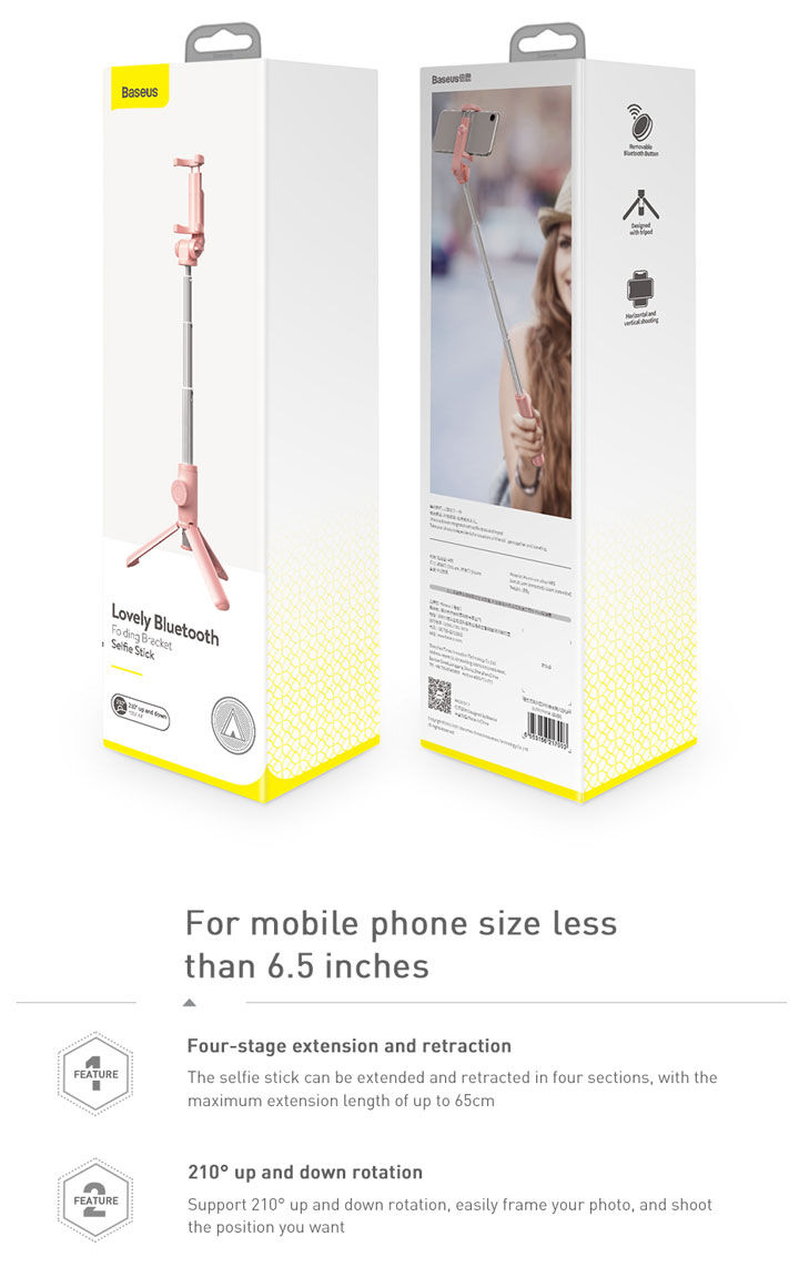 Baseus Lovely bluetooth selfie stick cu trepied pentru iPhone - negru Baseus Lovely bluetooth selfie stick cu trepied pentru iPhone - negru