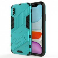 Husă de protecție durabilă cu stand pentru iPhone XR - albastru