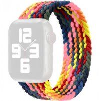 Curea din nailon cu model împletit pentru Apple Watch Ultra 49mm / 46mm / 45mm / 44mm / 42mm - L - curcubeu închis