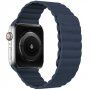 Curea magnetică din piele pentru Apple Watch 42mm / 41mm / 40mm / 38mm - albastru închis