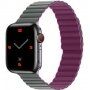 Curea magnetică din silicon pentru Apple Watch 42mm / 41mm / 40mm / 38mm - gri-vișiniu