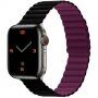 Curea magnetică din silicon pentru Apple Watch 42mm / 41mm / 40mm / 38mm - negru-vișiniu