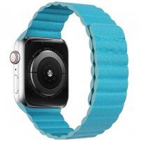 Curea magnetică din piele pentru Apple Watch 42mm / 41mm / 40mm / 38mm - albastru