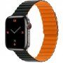 Curea magnetică din silicon pentru Apple Watch 42mm / 41mm / 40mm / 38mm - negru-portocaliu