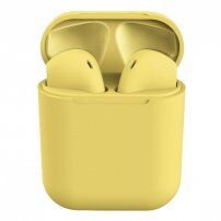 InPods 12 căști bluetooth wireless cu carcasă de încărcare pentru dispozitivele Apple - galben
