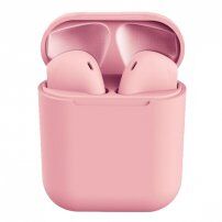 InPods 12 căști bluetooth wireless cu carcasă de încărcare pentru dispozitivele Apple- roz