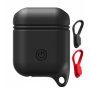 Husă de protecţie impermeabilă şi rezistentă la praf, din silicon, pentru AirPods 1 / 2 - negru