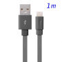 Cablu lightning YellowKnife, de sincronizare şi de încărcare, certificat MFi, pentru Apple iPhone / iPad / iPod - gri – 1m