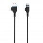 Wiwu 4în1 cablu împletit de date și încărcare USB-A / USB-C / Lightning pentru iPhone / iPad / iPod / AirPods - 1,2 m - negru
