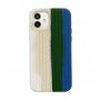 Husă din silicon cu model împletit pentru iPhone 12 - verde-albastru