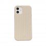 Husă din silicon cu model împletit pentru iPhone 11 Pro - bej