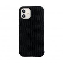 Husă din silicon cu model împletit pentru iPhone 11 Pro - negru