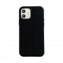 Husă din silicon cu model împletit pentru iPhone 12 - negru