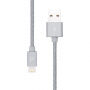 Cablu lightning HOCO, de sincronizare şi de încărcare, certificat MFi, pentru Apple iPhone / iPad / iPod - gri, cu împletitură – 1,2 m