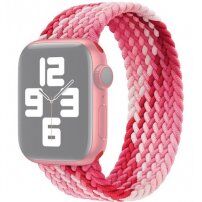 Curea din nailon cu model de împletitură colorată pentru Apple Watch Ultra 49mm / 46mm / 45mm / 44mm / 42mm - L - roz