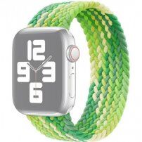 Curea din nailon cu model de împletitură colorată pentru Apple Watch 42mm / 41mm / 40mm / 38mm - XS - verde