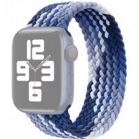 Curea din nailon cu model de împletitură colorată pentru Apple Watch 42mm / 41mm / 40mm / 38mm - XS - albastru