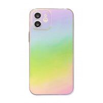Husă tip ohlindă transparentă pentru iPhone 12 mini - curcubeu