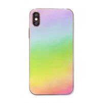 Husă tip ohlindă transparentă pentru iPhone X / XS - curcubeu