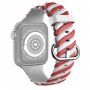 Curea din silicon împletită pentru Apple Watch Ultra 49mm / 46mm / 45mm / 44mm / 42mm - alb-roșu