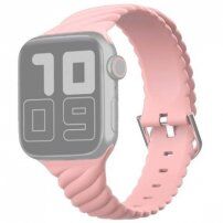 Curea din silicon împletită pentru Apple Watch 42mm / 41mm / 40mm / 38mm - roz