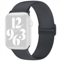Curea din silicon cu cataramă glisantă pentru Apple Watch 42mm / 41mm / 40mm / 38mm - gri închis