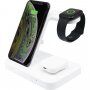 FIXED Powerstation 3în1 suport cu încărcare fără fir pentru iPhone / Apple Watch / AirPods - alb