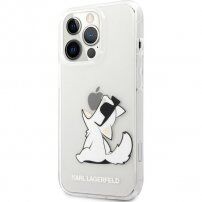 Karl Lagerfeld Choupette Eat carcasă pentru iPhone 13 Pro Max - transparent