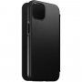 Nomad MagSafe Rugged Folio husă flip din piele pentru iPhone 13 - negru