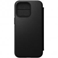 Nomad MagSafe Rugged Folio husă flip din piele pentru iPhone 13 Pro - negru
