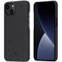 Pitaka MagEZ 2 husă cu textură din fibră de carbon pentru iPhone 13 - negru